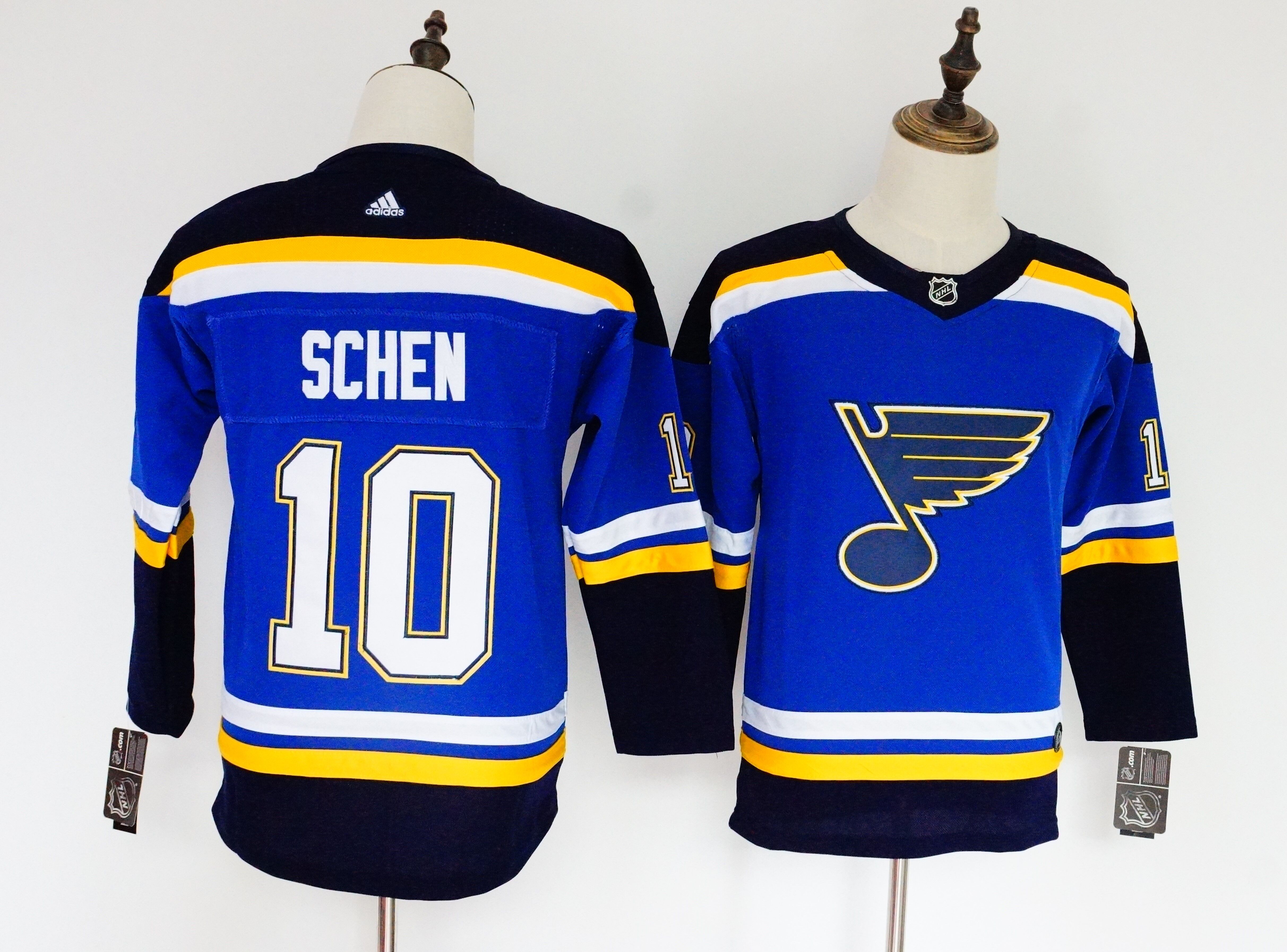 Women St. Louis Blues #10 Schen Blue Hockey Stitched Adidas NHL Jerseys->women nfl jersey->Women Jersey